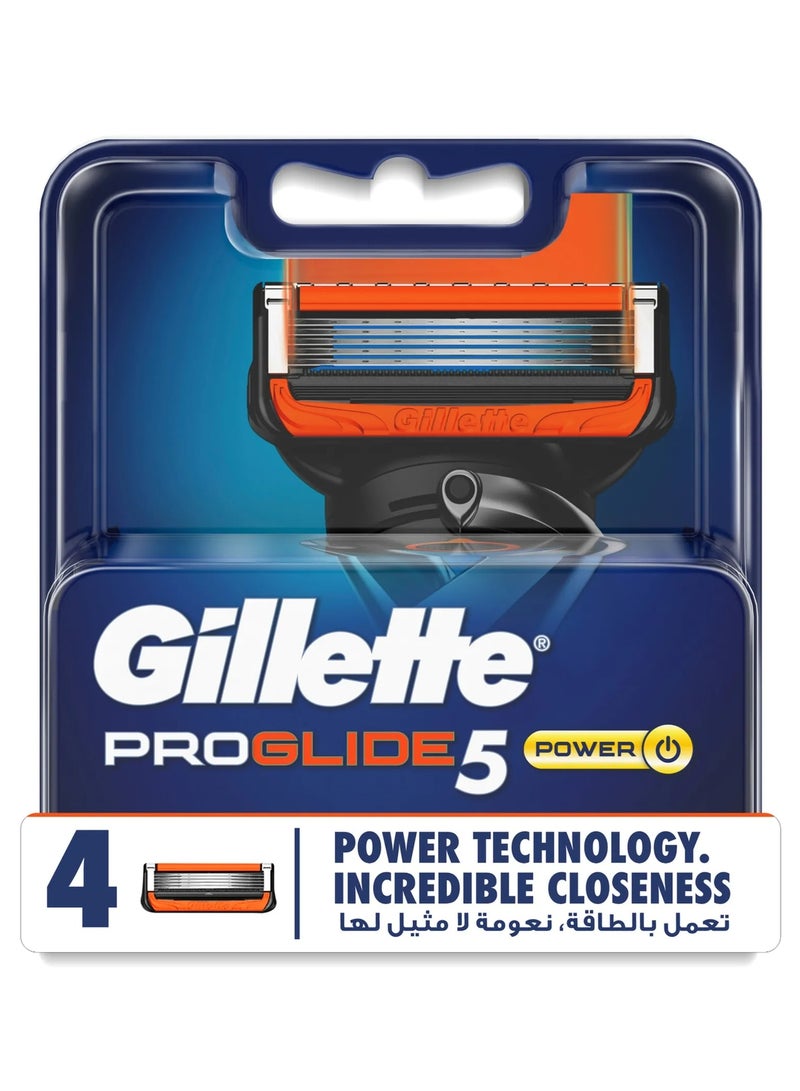 Gillette Fusion5 ProGlide Power Men's Razor Refills 4 Count - Image 1